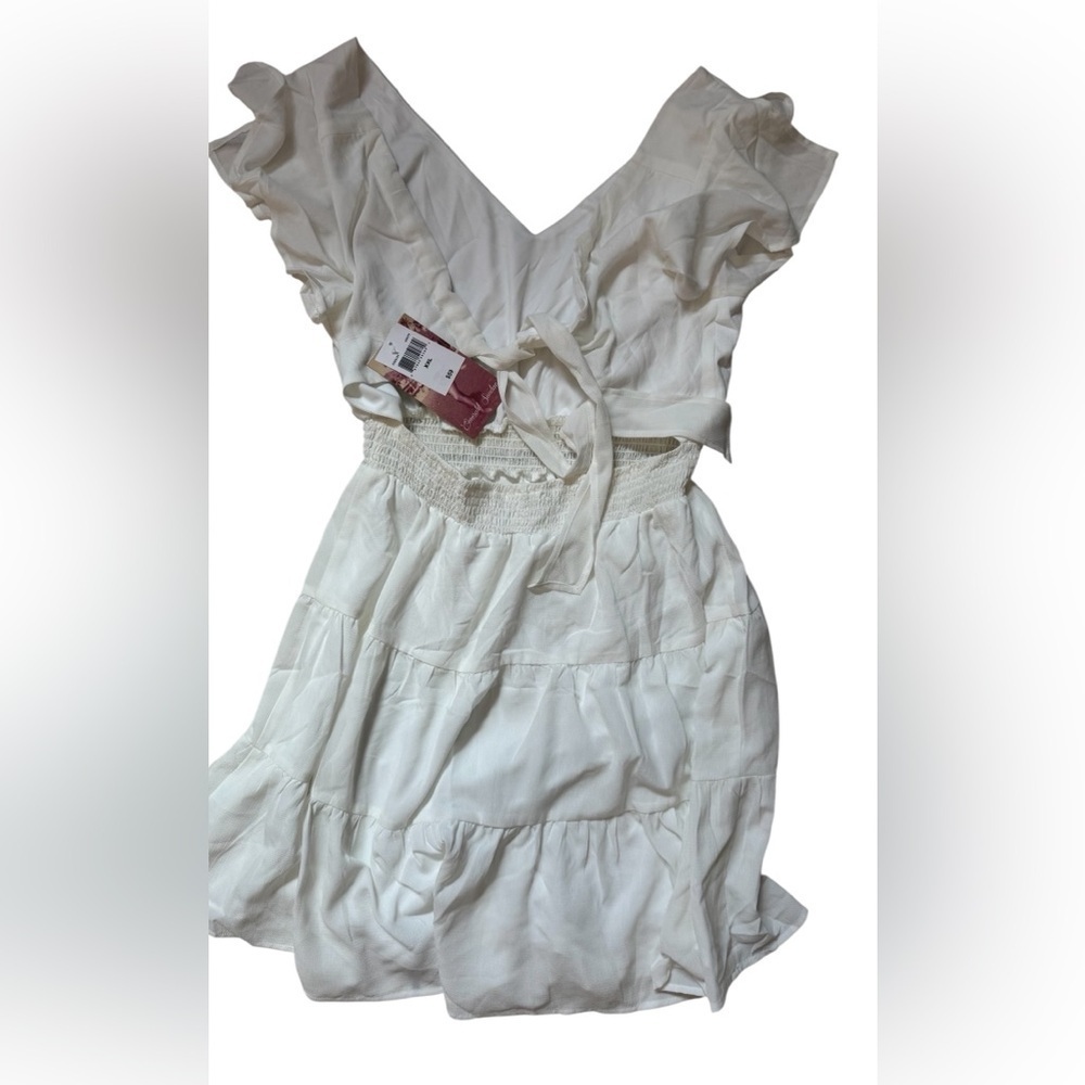 NWT Emerald Sundae White Ruffled Tiered Mini Dress – Size XXL
